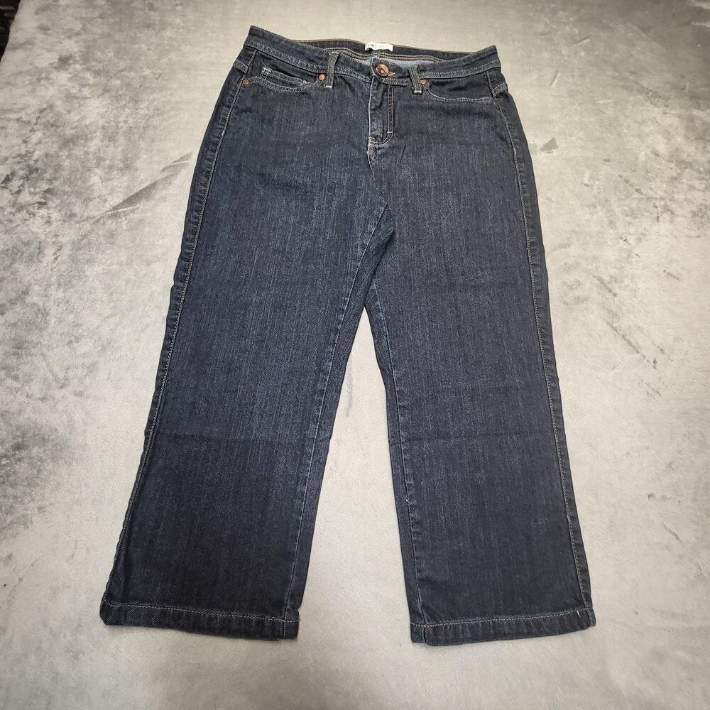 Lee Jeans Womens 10M Blue Capri Crop Low Rise Dark Wash Stretch 5-Pocket Denim